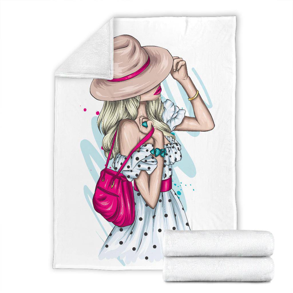 Stylish Summer Girl Cartoon Premium Blanket - Top Content | POD Collection | Free Shipping