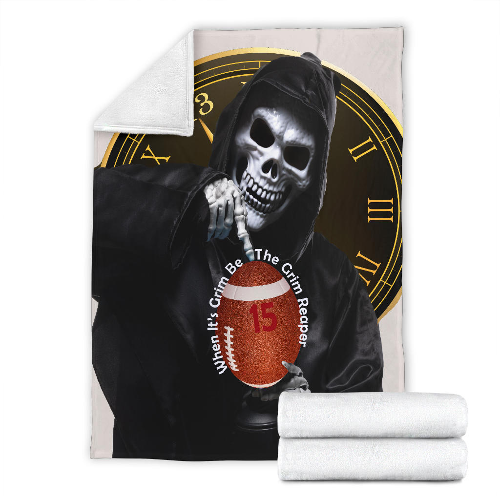 Chiefs Grim Reaper Grey Blanket