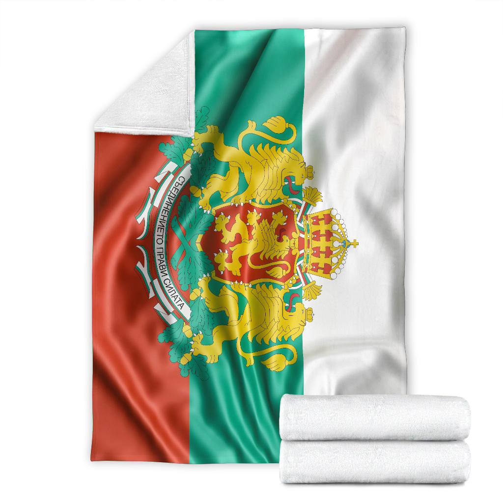 Bulgaria Flag and Coat of Arms Premium Blanket