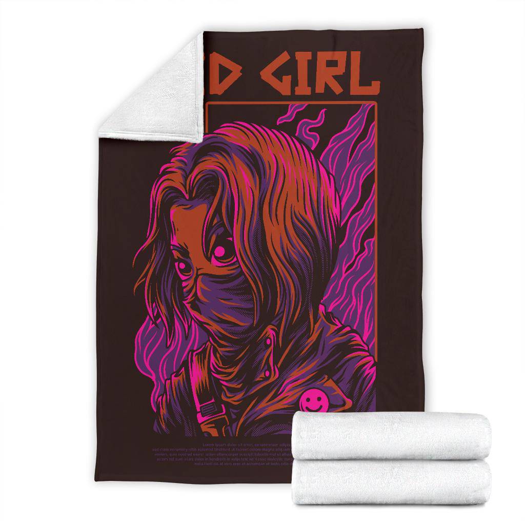 Red Girl Japanese Art Cartoon Premium Blanket - Top Content | POD Collection | Free Shipping