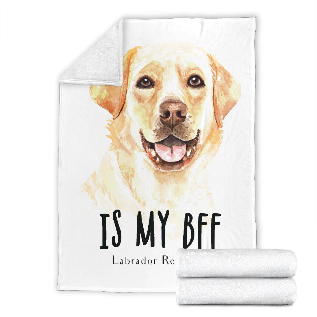 Labrador Retriever Portrait Premium Blanket, Cool Dog Is My BFF Cartoon - Top Content | POD Collection | Free Shipping