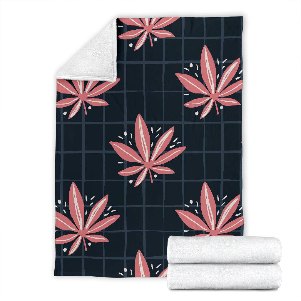 Pink Cannabis Weed Leaves Pattern Premium Blanket - Top Content | POD Collection | Free Shipping