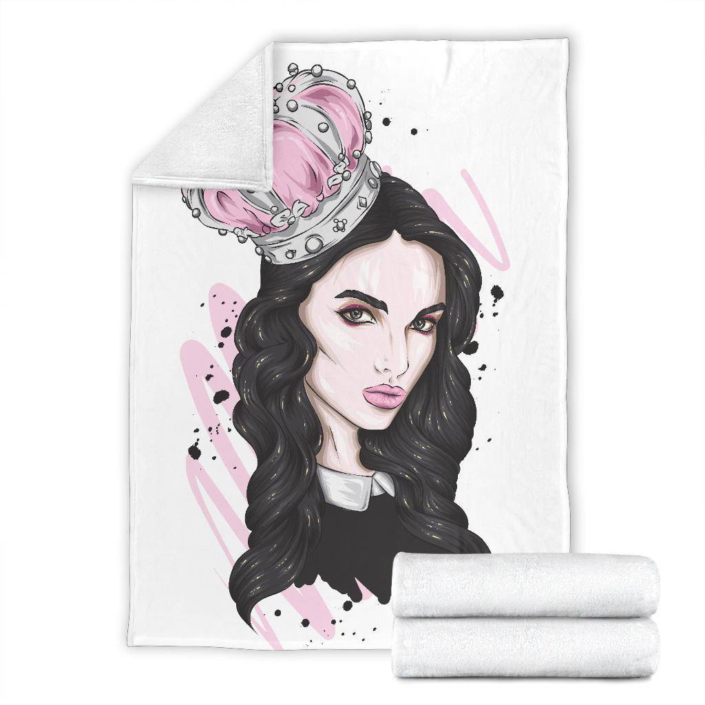 Beautiful Crown Girl Cartoon Premium Blanket - Top Content | POD Collection | Free Shipping