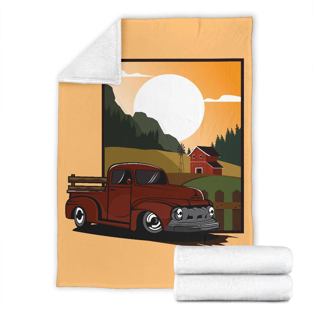 Field Farm Truck Cartoon Premium Blanket - Top Content | POD Collection | Free Shipping