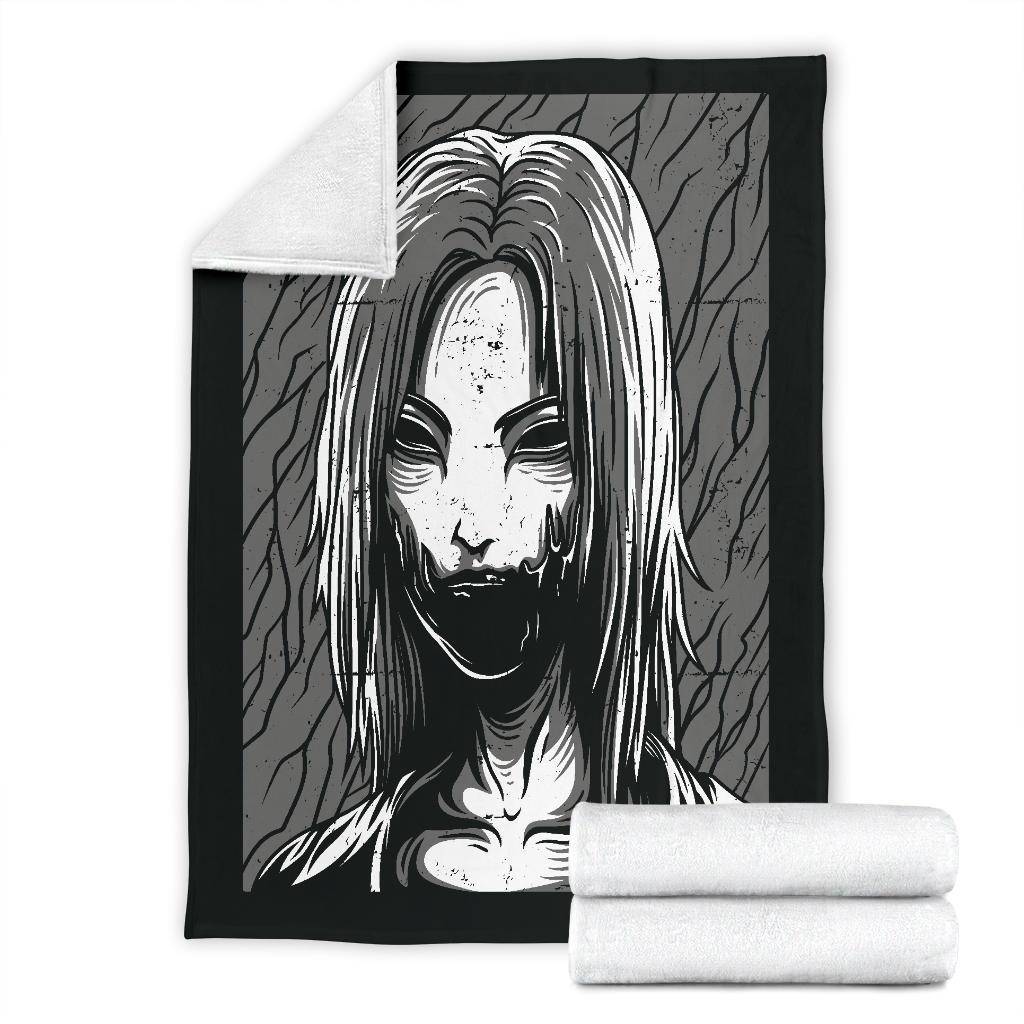 Premium Blanket Pretty Scary Slayer Black And White Drawing - Top Content | POD Collection | Free Shipping