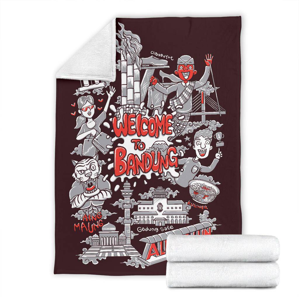 Welcome To Bandung City Premium Blanket, Cool Traveling Gift - Top Content | POD Collection | Free Shipping