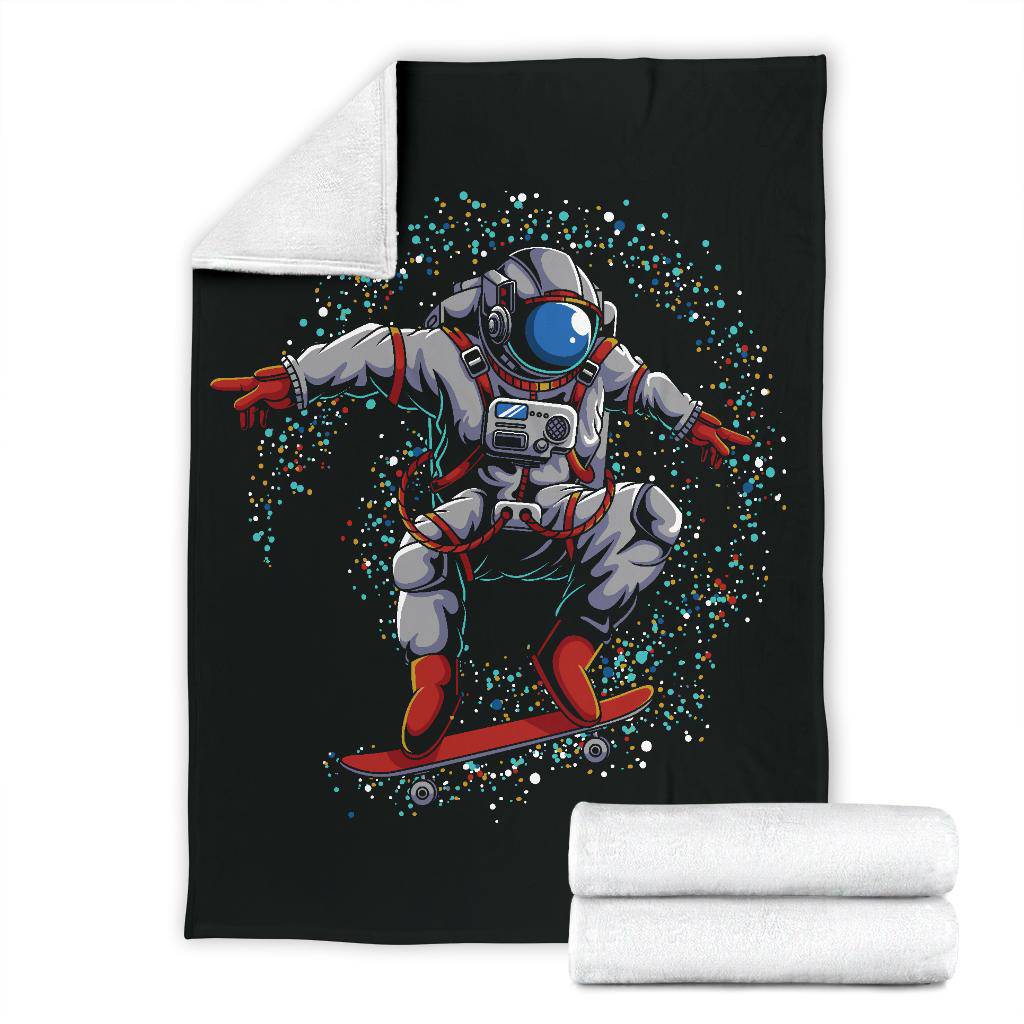 Premium Blanket Astronaut Skateboard Outer Space Galaxy - Top Content | POD Collection | Free Shipping