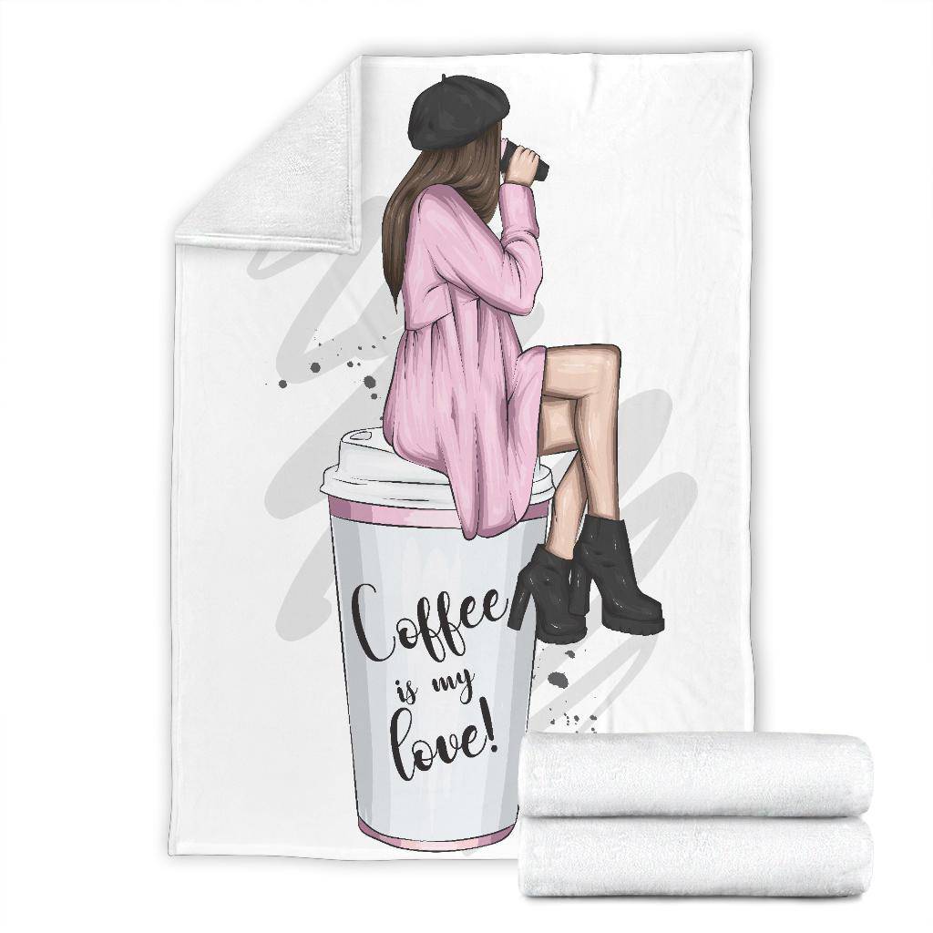 Beautiful Girl Coffee is my love cup Premium Blanket - Top Content | POD Collection | Free Shipping