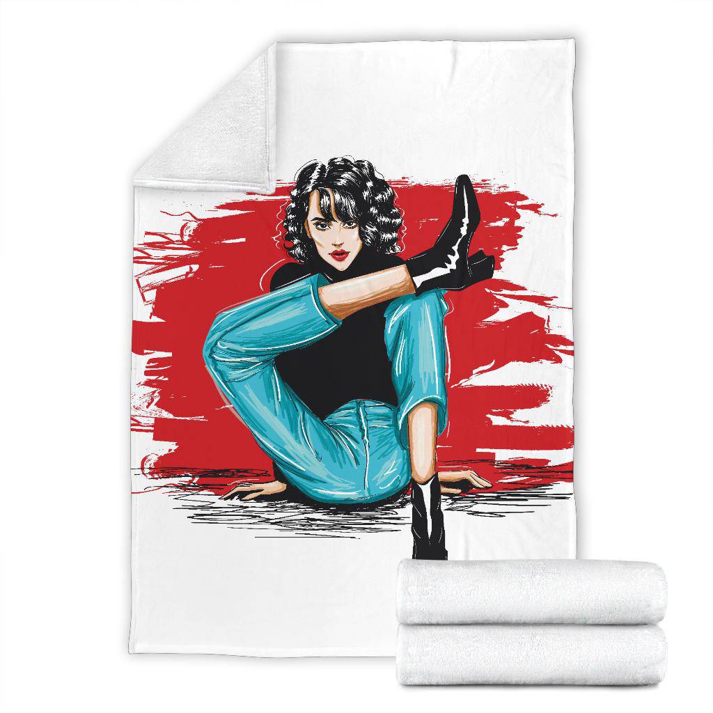 Cool Stylish Woman Posing Premium Blanket - Top Content | POD Collection | Free Shipping