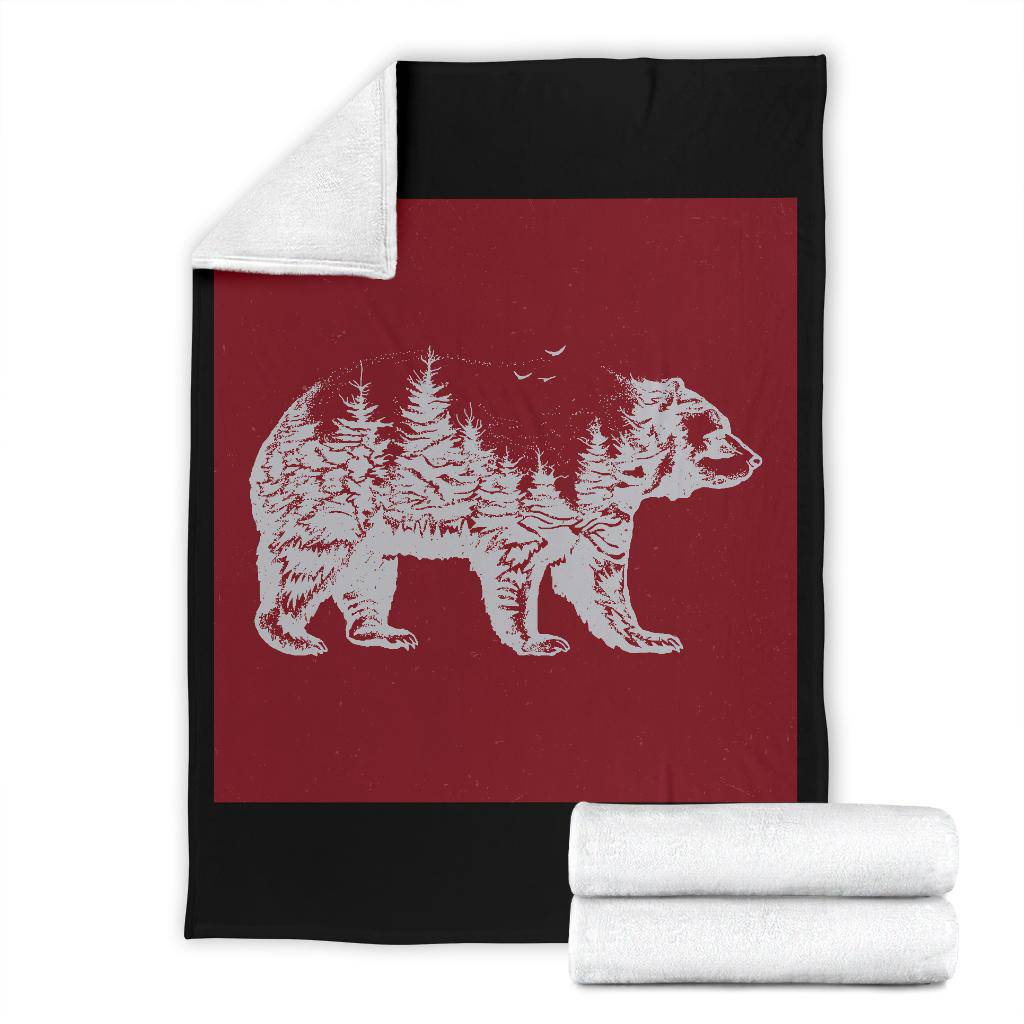 Hand Drawn Bear Nature Exposure Premium Blanket - Top Content | POD Collection | Free Shipping