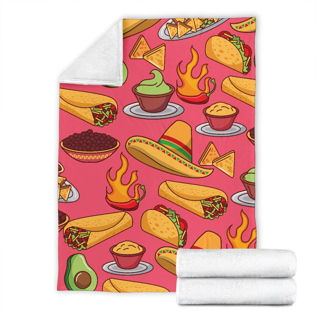 Mexican Food Tacos Hot Chili Sombrero Premium Blanket - Top Content | POD Collection | Free Shipping