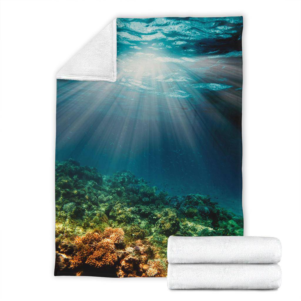 Underwater Coral Reef Sunshine Sea Fishes Premium Blanket - Top Content | POD Collection | Free Shipping