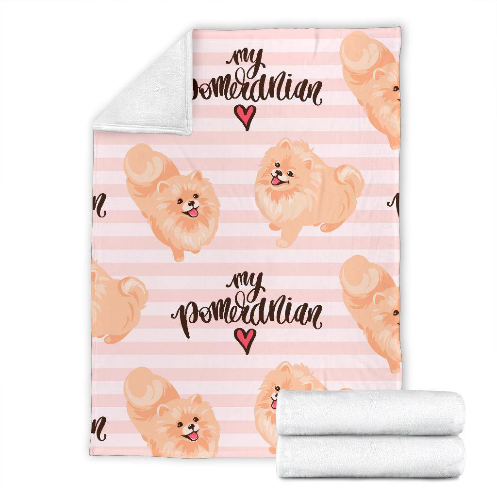 My Pomeranian Spitz Love, Cute Dog Cartoon Premium Blanket - Top Content | POD Collection | Free Shipping