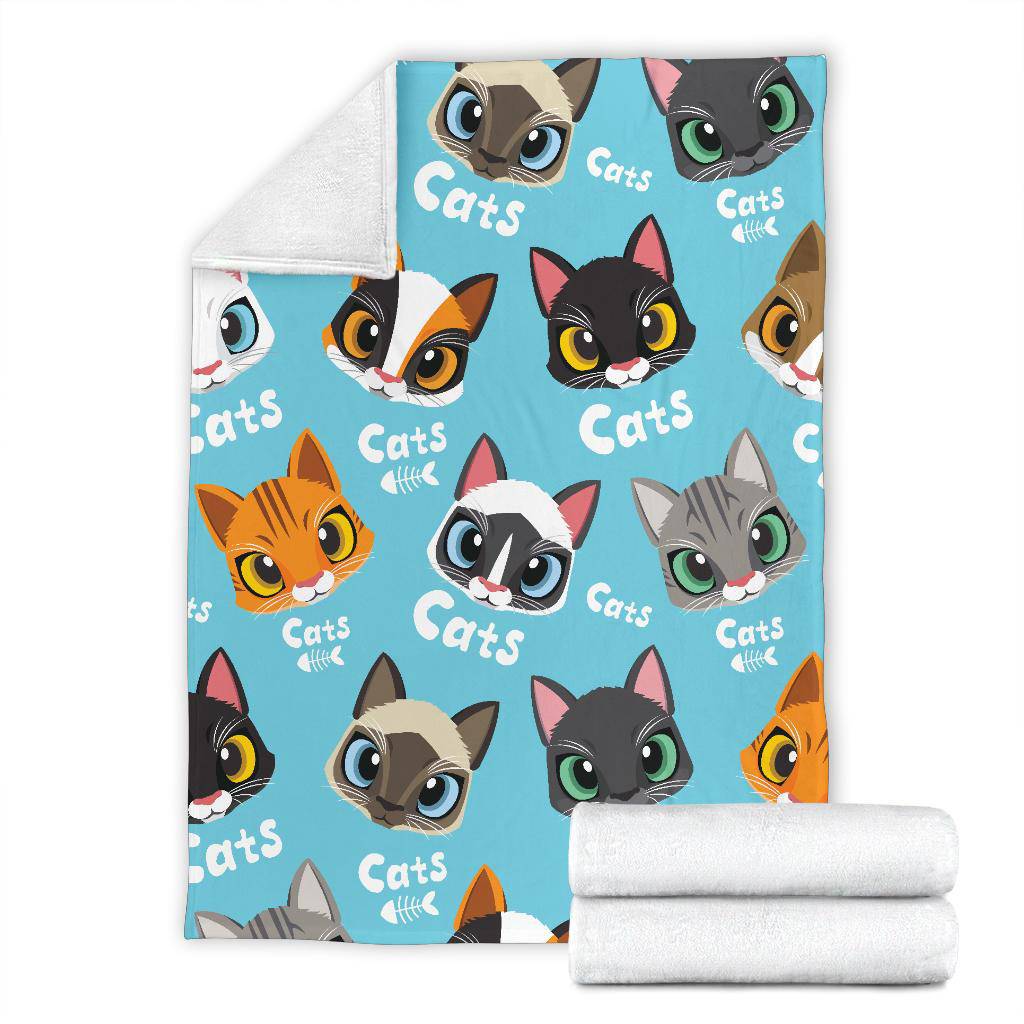 Cute Love Cats Cartoon Pattern Background Premium Blanket - Top Content | POD Collection | Free Shipping