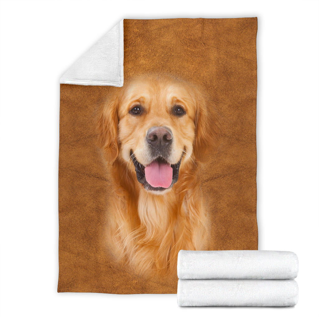 Golden Retriever Face Hair Blanket