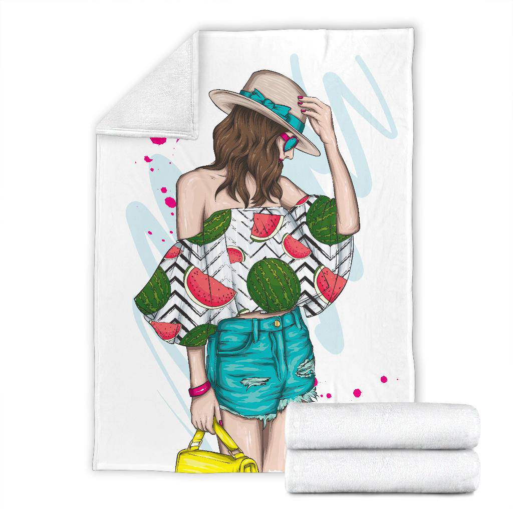 Beautiful Stylish Summer Girl Premium Blanket - Top Content | POD Collection | Free Shipping