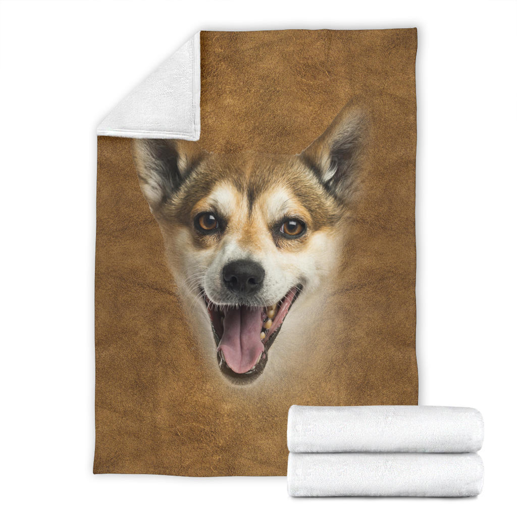 Norwegian Lundehund Face Hair Blanket