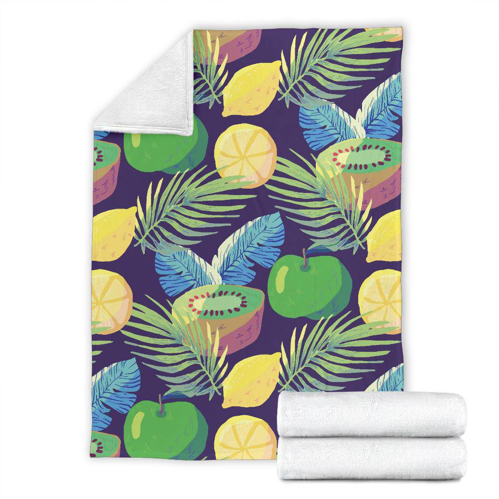 Lemon Kiwi Apple Fruits Pattern Premium Blanket - Top Content | POD Collection | Free Shipping