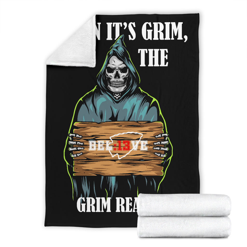 Chiefs Grim Reaper 13 Seconds Premium Blanket