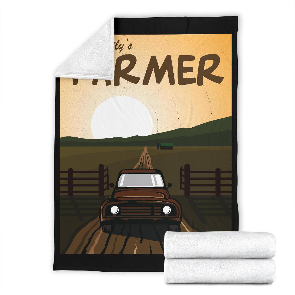 The Family's Farmer Cartoon Premium Blanket - Top Content | POD Collection | Free Shipping