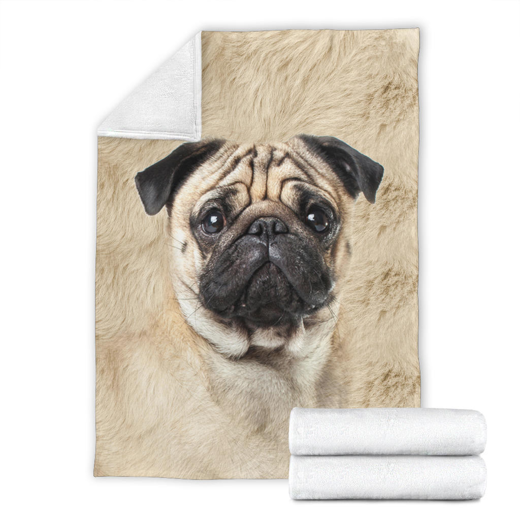 Pug Face Hair Blanket