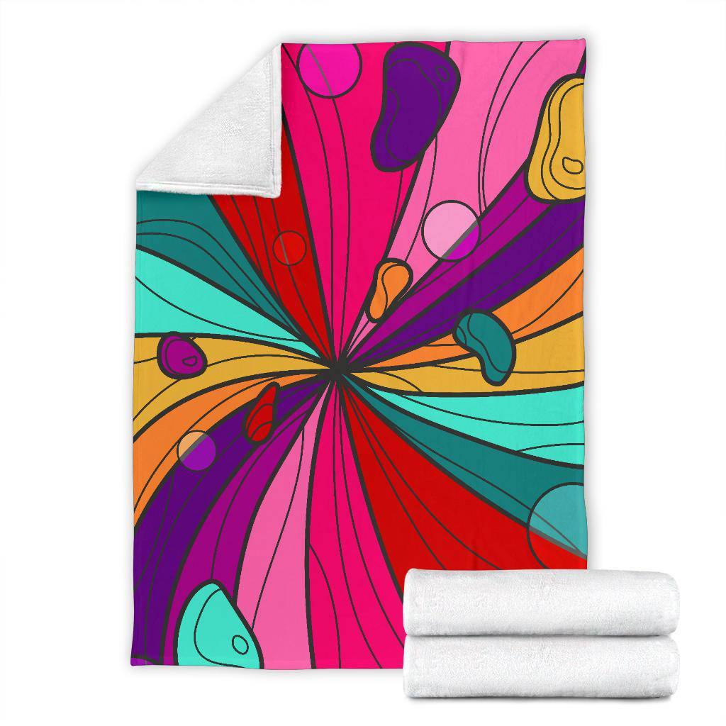 Hand Drawn Colourful Vivid Groovy Background Premium Blanket - Top Content | POD Collection | Free Shipping