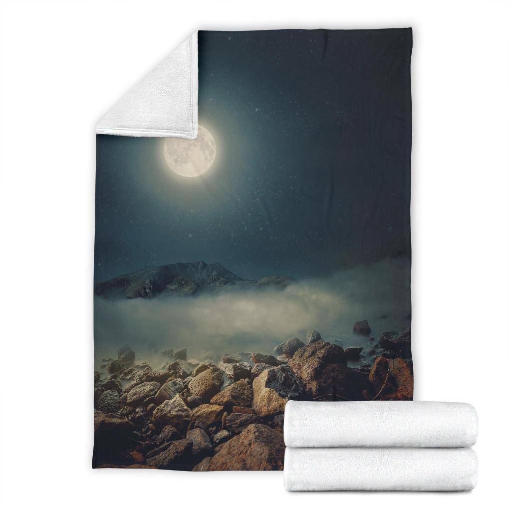 Stones Moon Dark Night Sky Premium Blanket - Top Content | POD Collection | Free Shipping