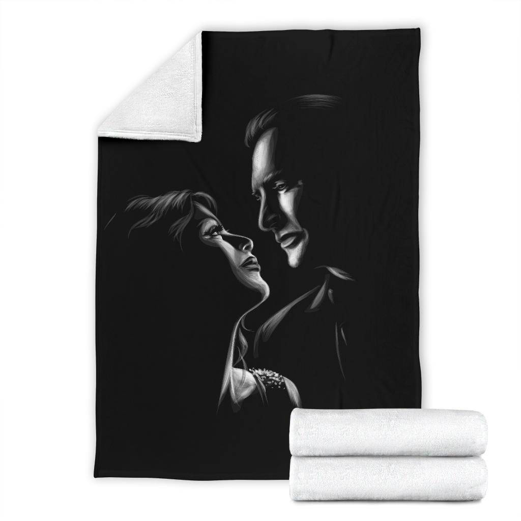 Romantic Couple With Beautiful Love Look Premium Blanket Illustration - Top Content | POD Collection | Free Shipping