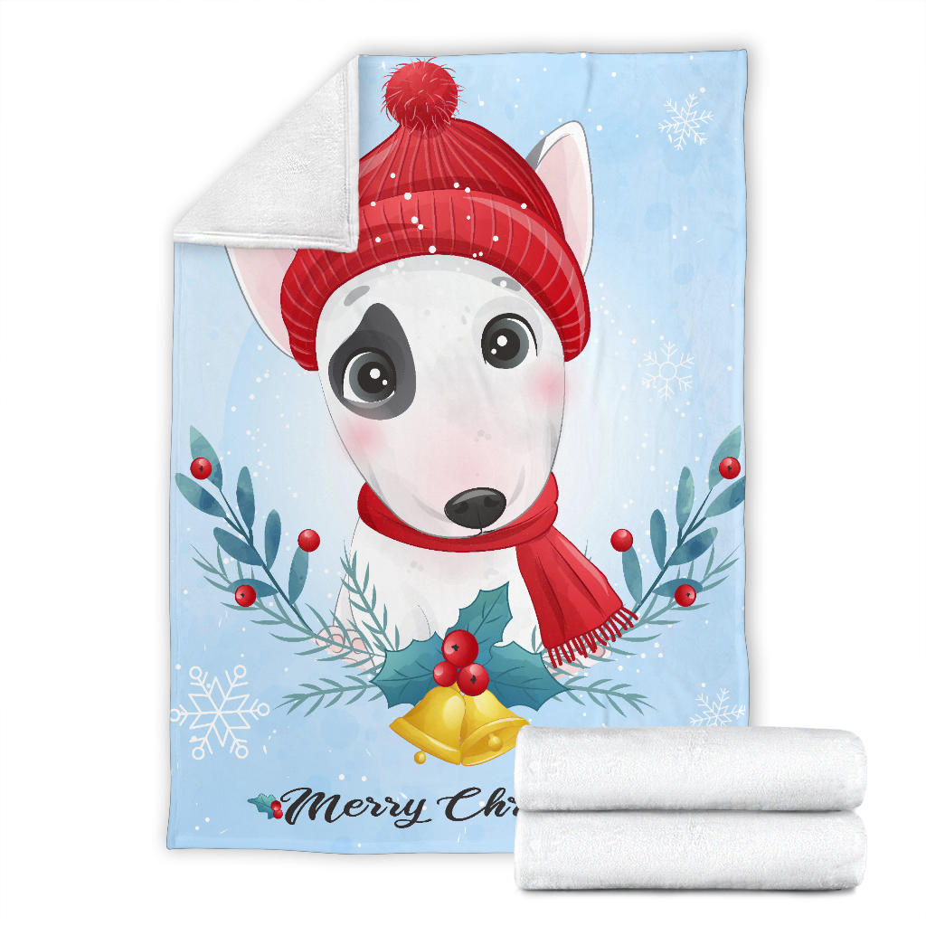 cute puppy merry christmas illustration blanket - Top Content | POD Collection | Free Shipping