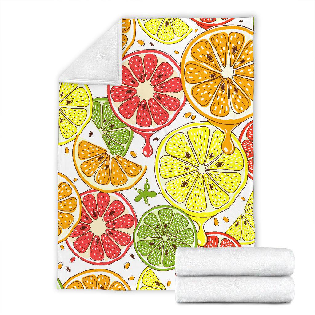 Plants Citrus Fruit Beautiful Art Premium Blanket - Top Content | POD Collection | Free Shipping