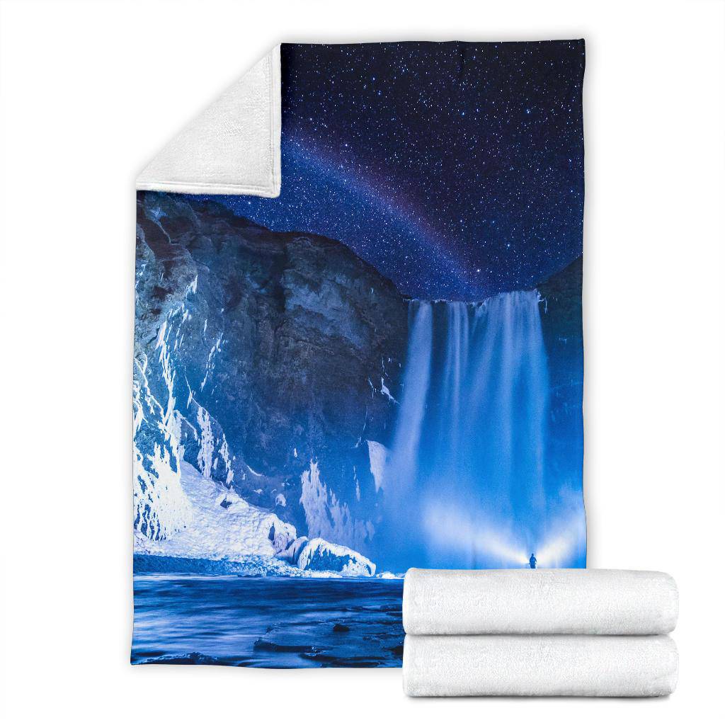 Nightsky Stars Blue Waterfall Premium Blanket - Top Content | POD Collection | Free Shipping