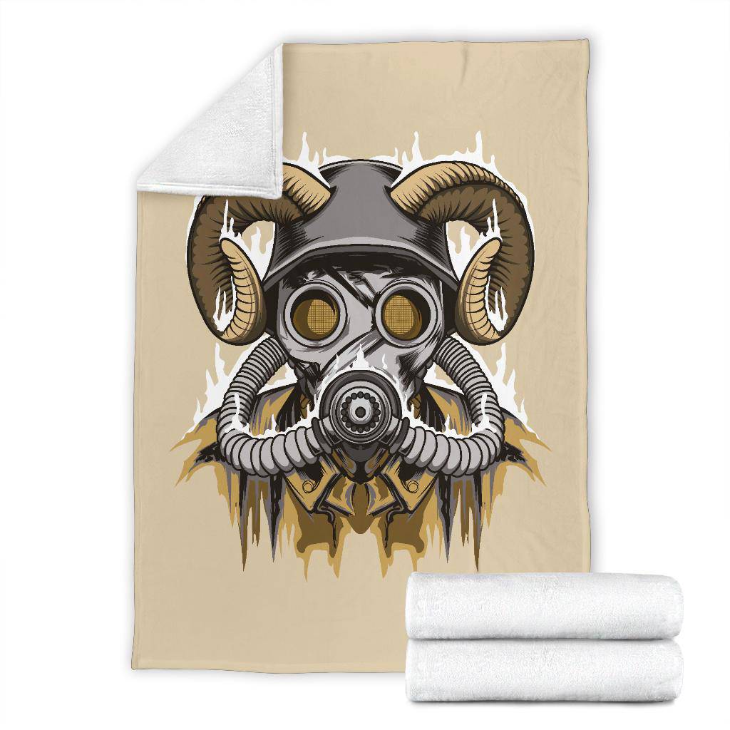 Cool Drawing Of A Masked With Horns Character Premium Blanket - Top Content | POD Collection | Free Shipping