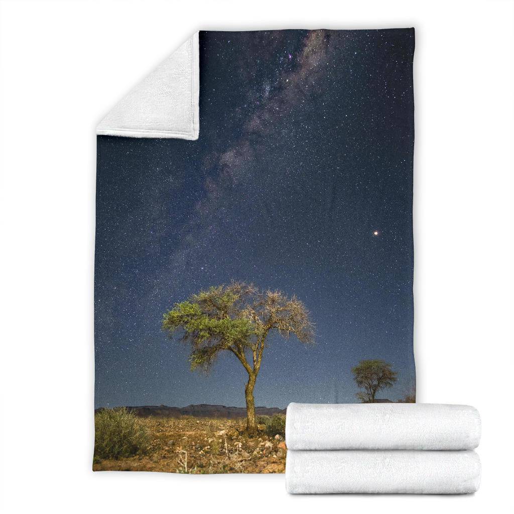 Tree Stars Night Sky Dark Premium Blanket - Top Content | POD Collection | Free Shipping