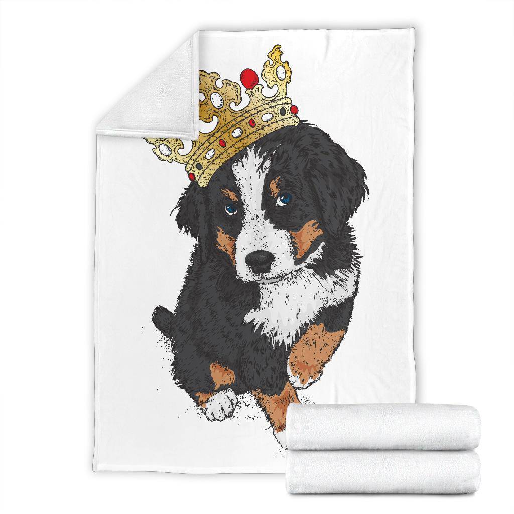 Premium Blanket Cute Bernese Zenenhund Dog Puppy Crown Cartoon - Top Content | POD Collection | Free Shipping