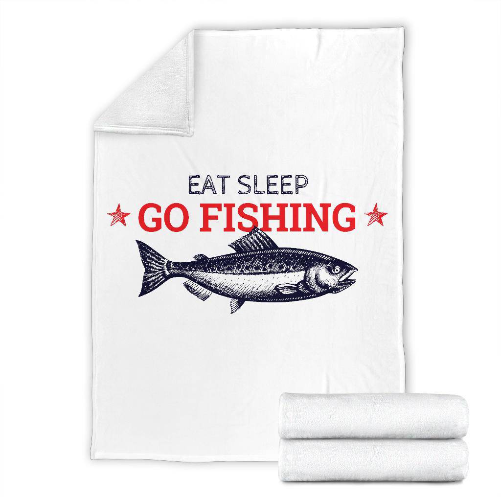 Gift For Fisherman Premium Blanket, Eat Sleep Go Fishing - Top Content | POD Collection | Free Shipping