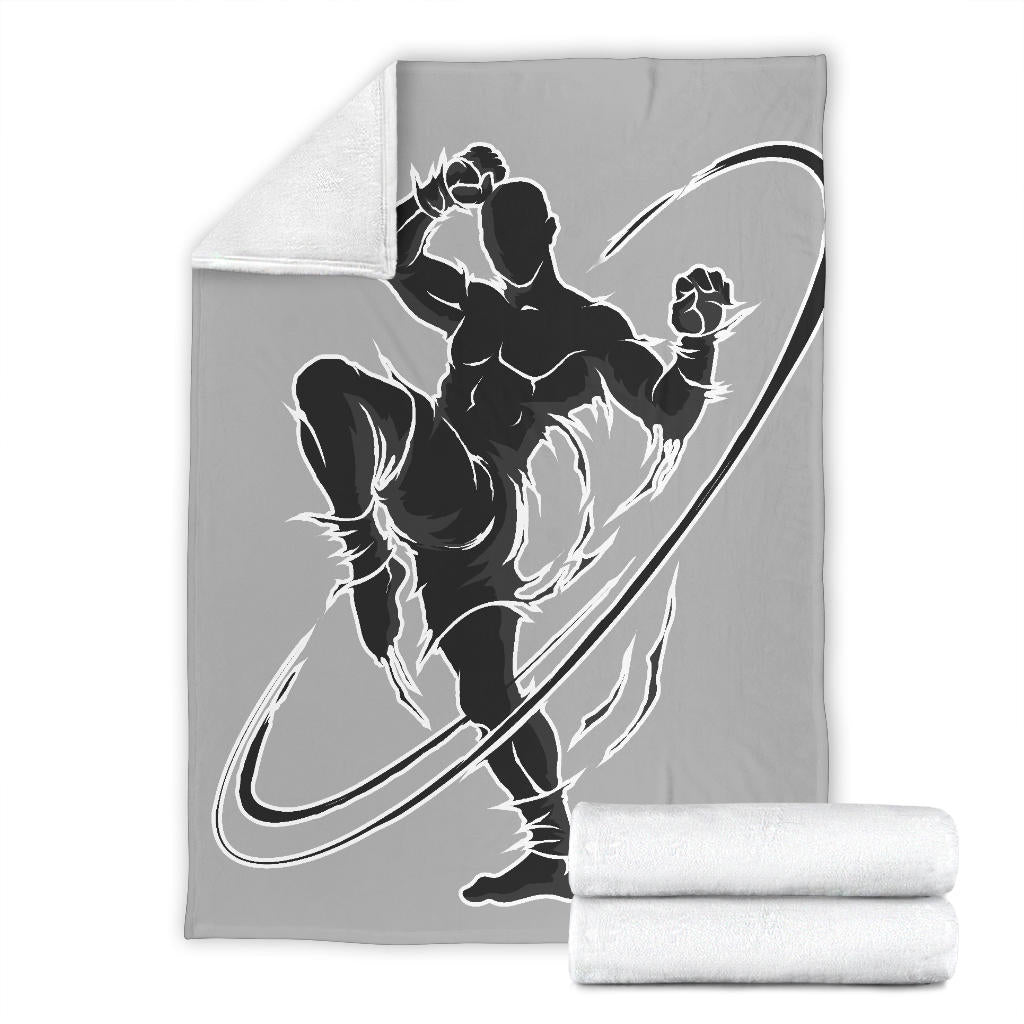 kick boxing extreme martial art silhouette blanket - Top Content | POD Collection | Free Shipping