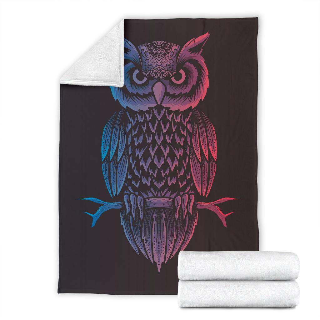 Owl Bird Neon Animal Premium Blanket - Top Content | POD Collection | Free Shipping