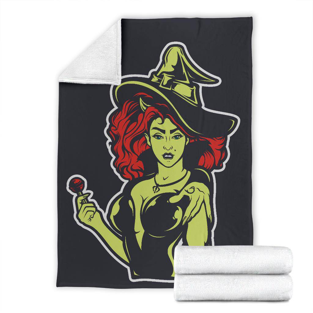 Cool Halloween Witch Cartoon Illustration Premium Blanket - Top Content | POD Collection | Free Shipping