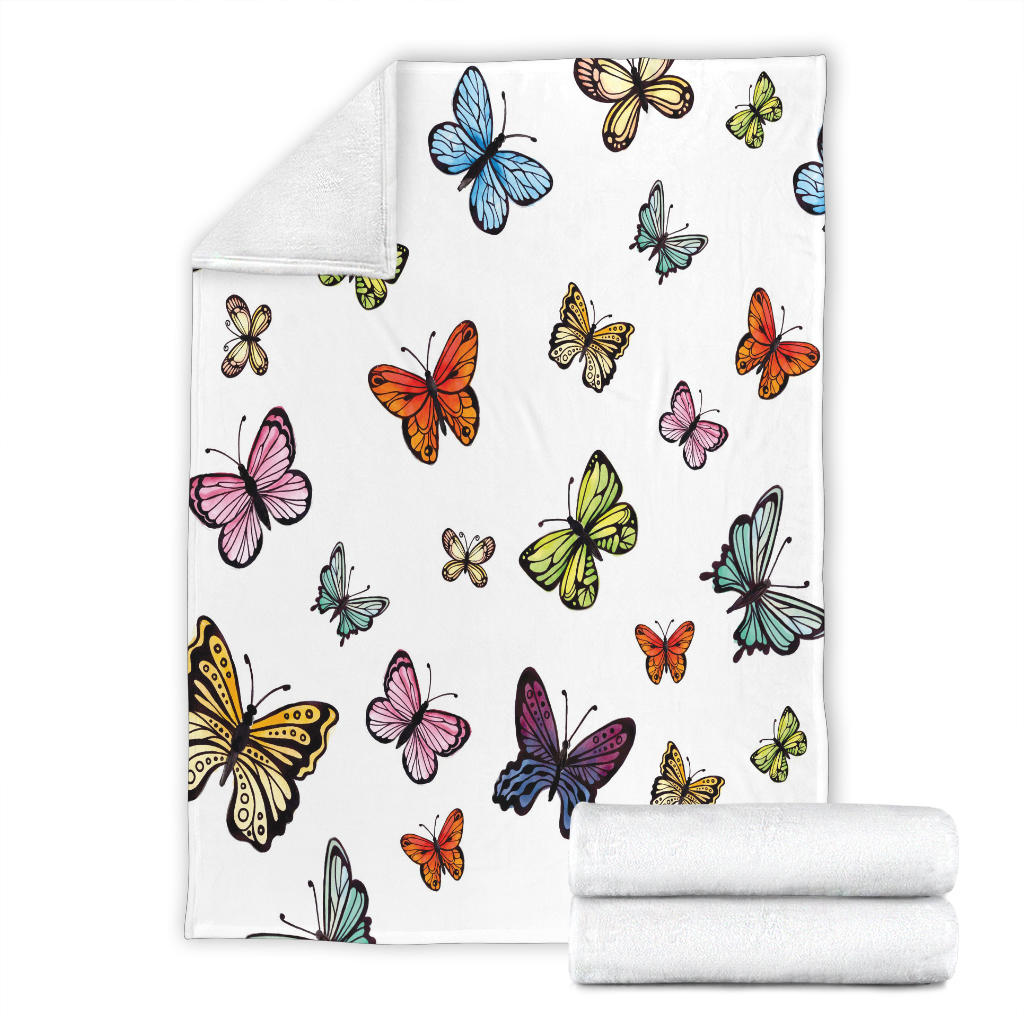 watercolor butterflies white collection blanket - Top Content | POD Collection | Free Shipping