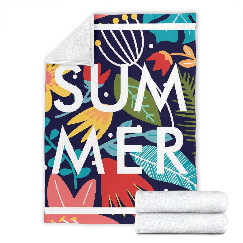 Summer Vibe, Colorful Floral Background Premium Blanket - Top Content | POD Collection | Free Shipping