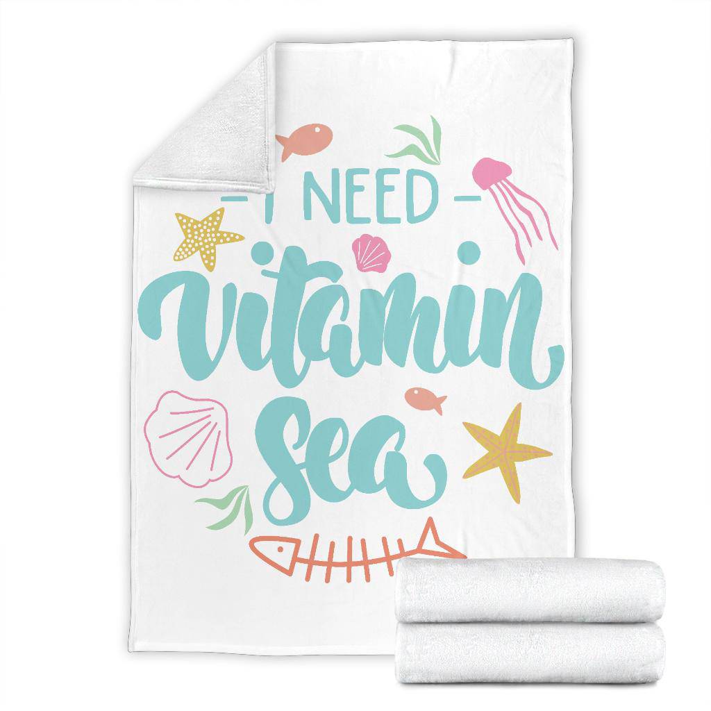 Sea Lover, Summer Vibes, I need Vitamin Sea Premium Blanket - Top Content | POD Collection | Free Shipping