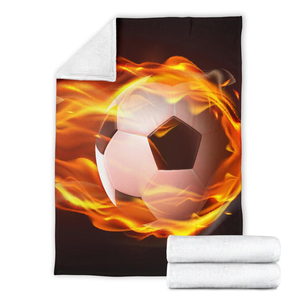 football ball flying flames realistic blanket - Top Content | POD Collection | Free Shipping