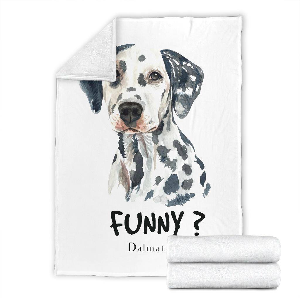 Watercolour Dalmatian Portrait Premium Blanket, Funny Dog Cartoon - Top Content | POD Collection | Free Shipping