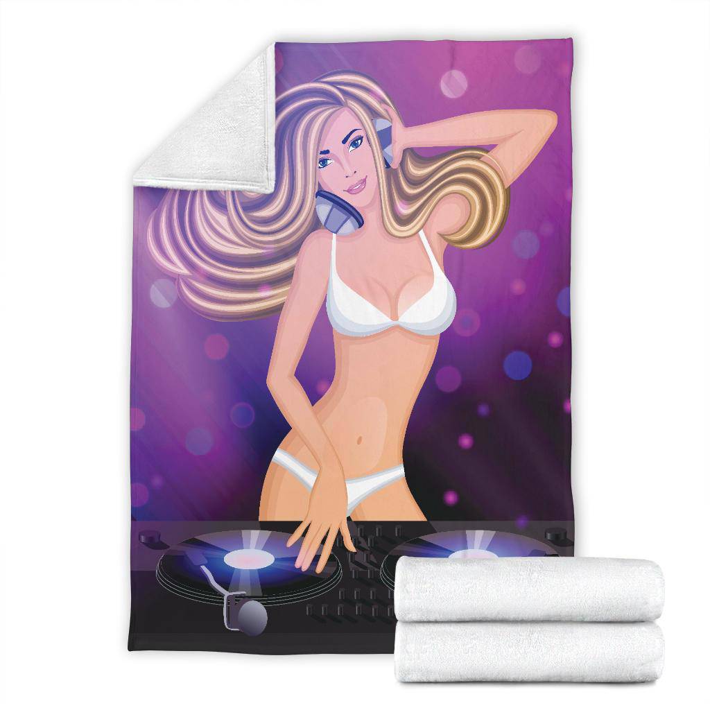 Sexy Dj Woman Nightclub Naked Body Cartoon Premium Blanket - Top Content | POD Collection | Free Shipping