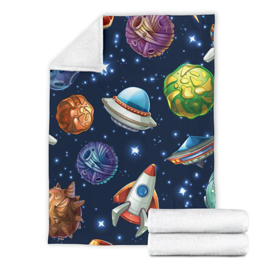 Stars Ships Moons Planet Space Premium Blanket - Top Content | POD Collection | Free Shipping