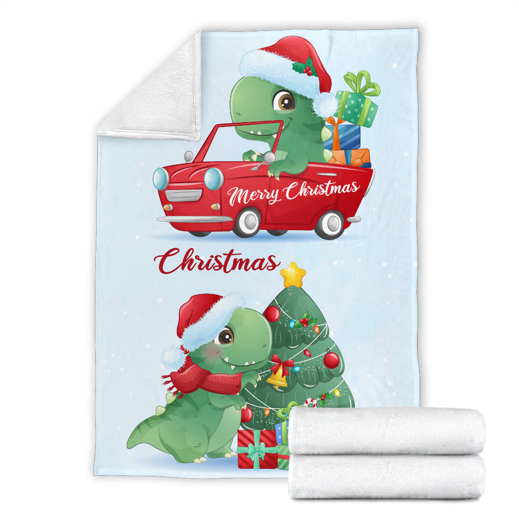 cute christmas dinosaurs as a present blanket - Top Content | POD Collection | Free Shipping