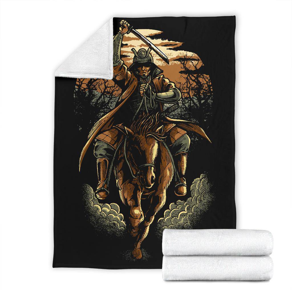 Samurai Japan Warrior Horse Riding Premium Blanket - Top Content | POD Collection | Free Shipping