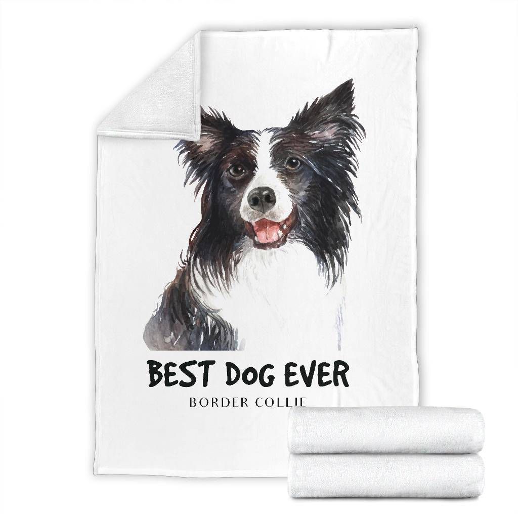 Best Dog Ever Premium Blanket, Border Collie Portrait Drawing - Top Content | POD Collection | Free Shipping