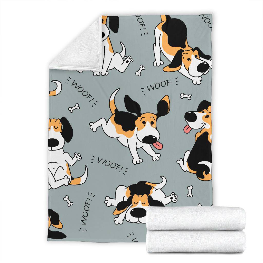 Premium Blanket Sketch Beagle Dog Pattern Background Cartoon - Top Content | POD Collection | Free Shipping