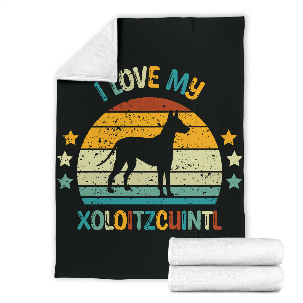 Xoloitzcuintle Blanket, Xoloitzcuintle Retro Blanket, Xoloitzcuintle Throw Blanket, Xoloitzcuintle Gifts